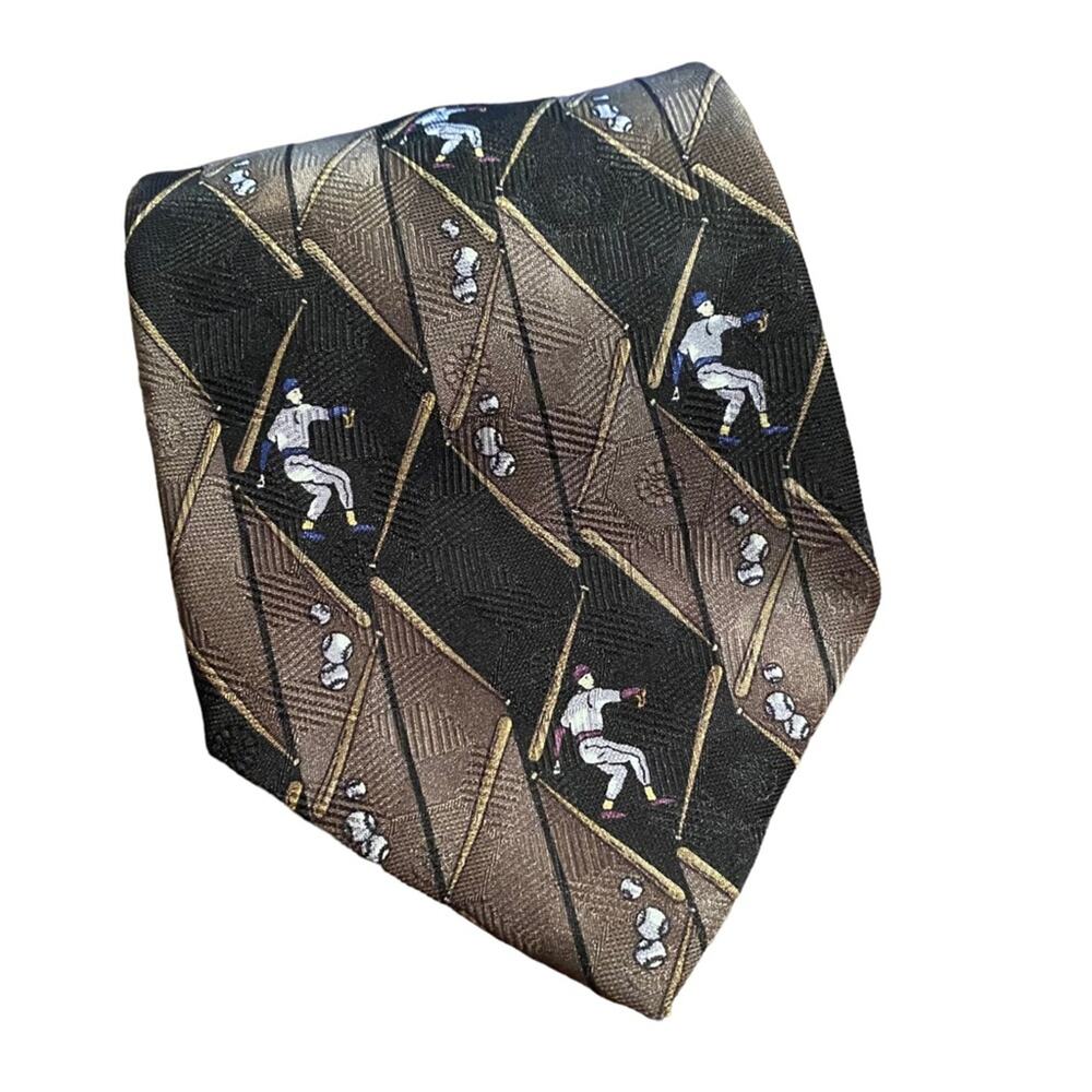 "Quote Me" Baseball Sport 100% Silk tie